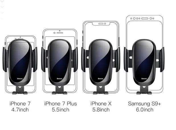 Universal adjustable smartphone car bracket mount shown in black, blue and silvery colour options
