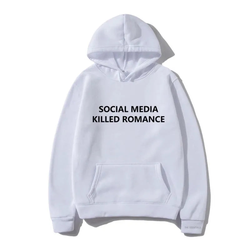 Men's slim-fit grey hoodie with a printed spring letter design on the front, featuring a hood and long sleeves.