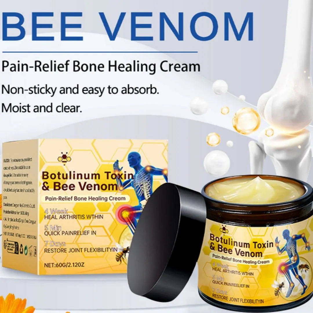 60g tube of bee venom joint pain massage soothing neck cream on white background