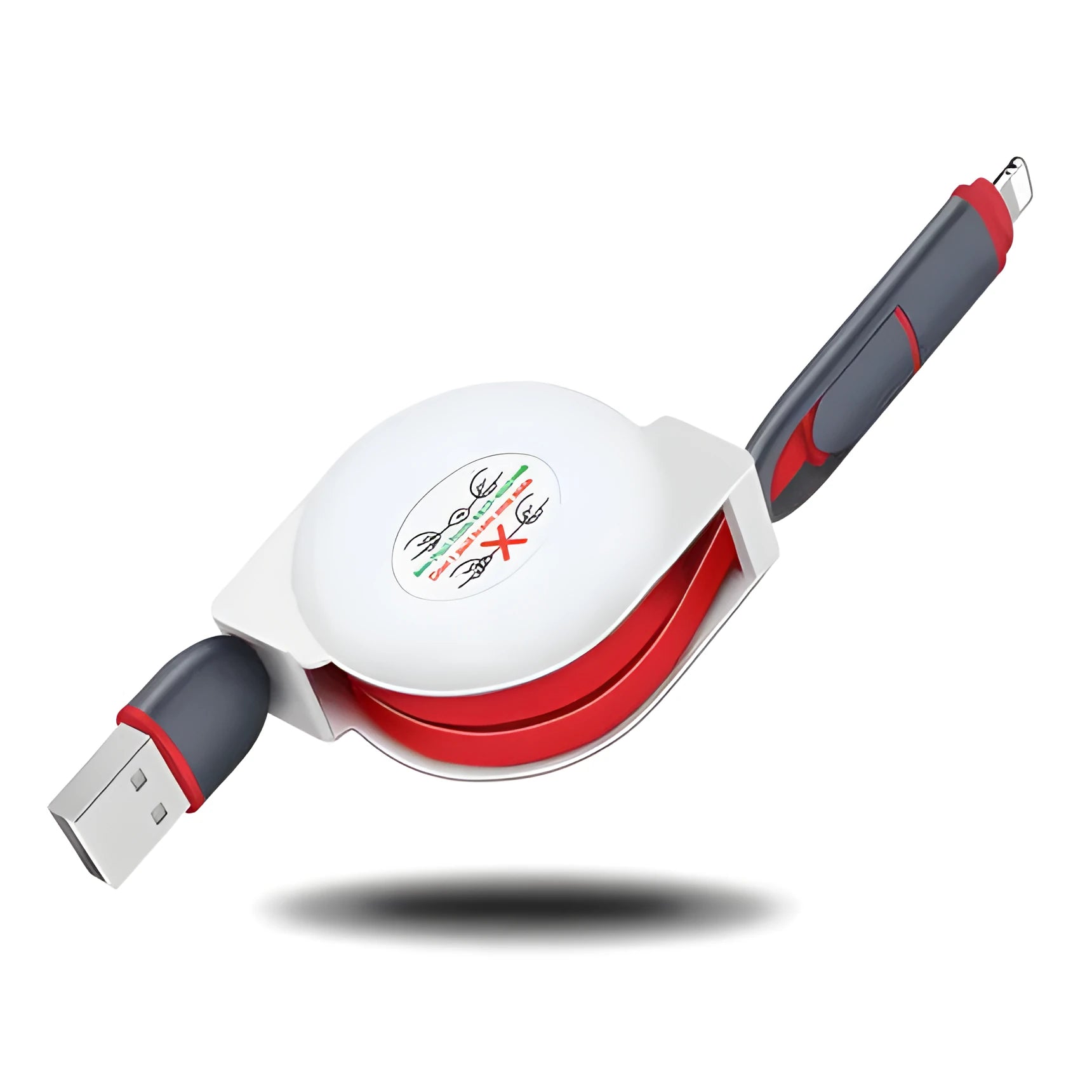 3 in 1 telescopic charging cable with TPE cable and titanium alloy connectors in multiple colours