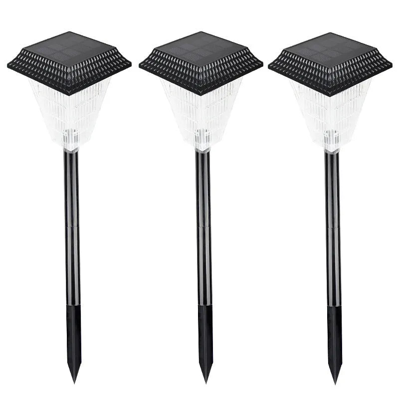 TS-S5103 solar garden light with multiple LED colour options including flame, green, red, and white.