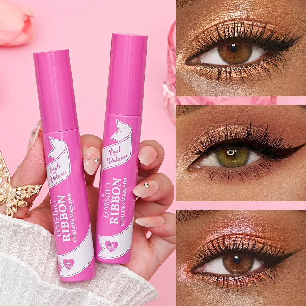 Pink long thick curling non-smudge mascara 10ml for neutral skin types