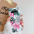 Samsung Galaxy phone case with green leaf floral pattern in TPU material for S8/S9/S10 models