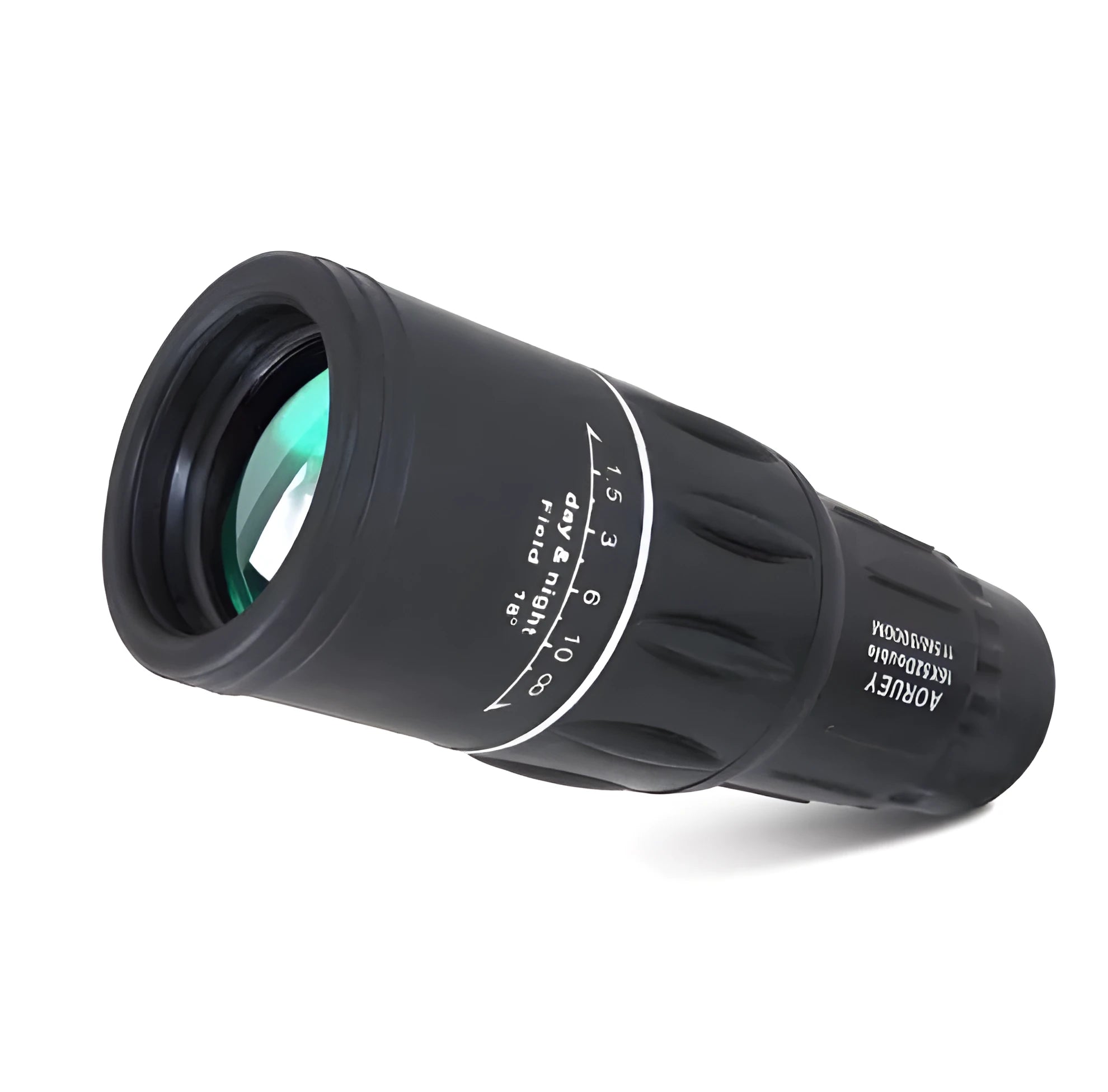 Black 16x52 monocular with 52mm objective lens and eyepiece adjustment