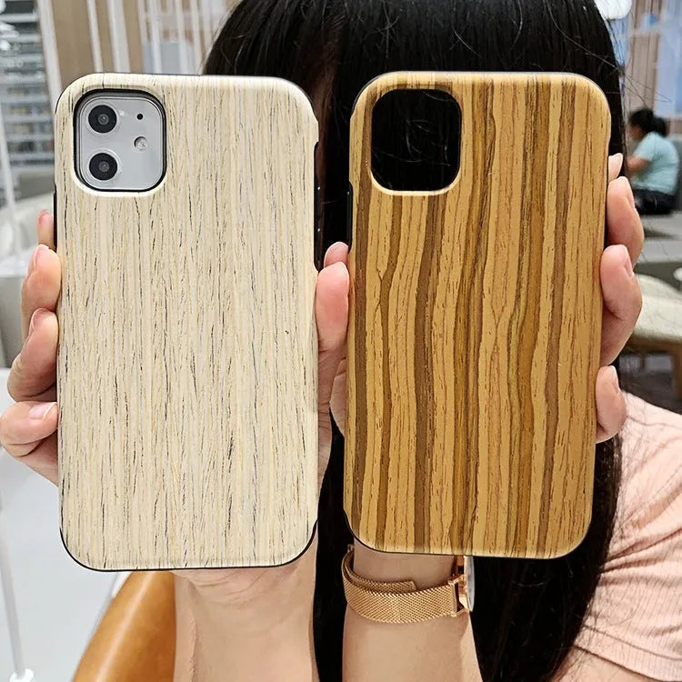 Wooden mobile phone back cover case for iPhone in natural wood finishes
