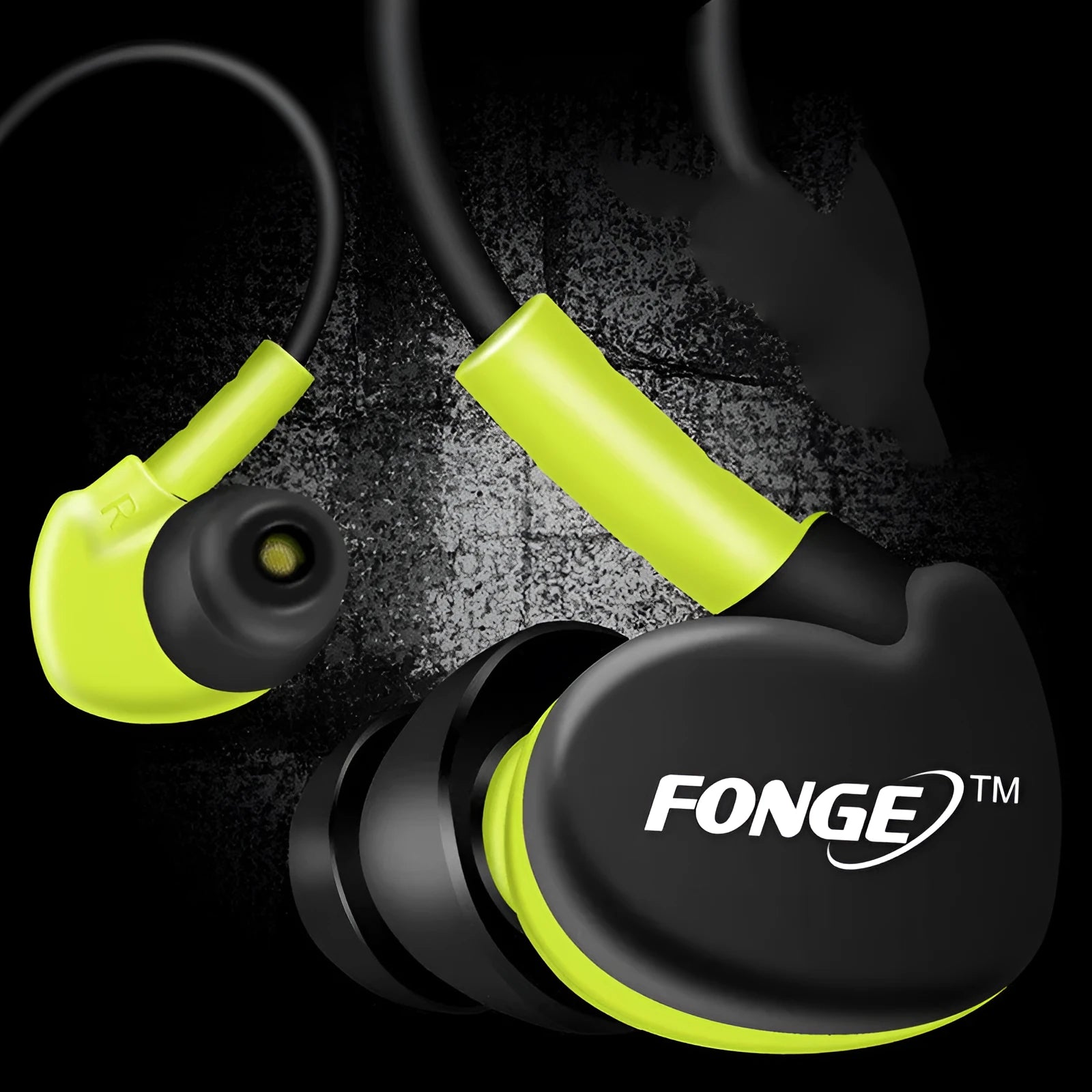 Sports ear-hook wired headset with microphone in four colour options
