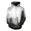 Winter Forest Hoodie pullover with drawstring long sleeves men's casual streetwear