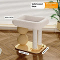 Solid pine wood cat house with two sisal rope scratching posts and a large enclosed sleeping compartment
