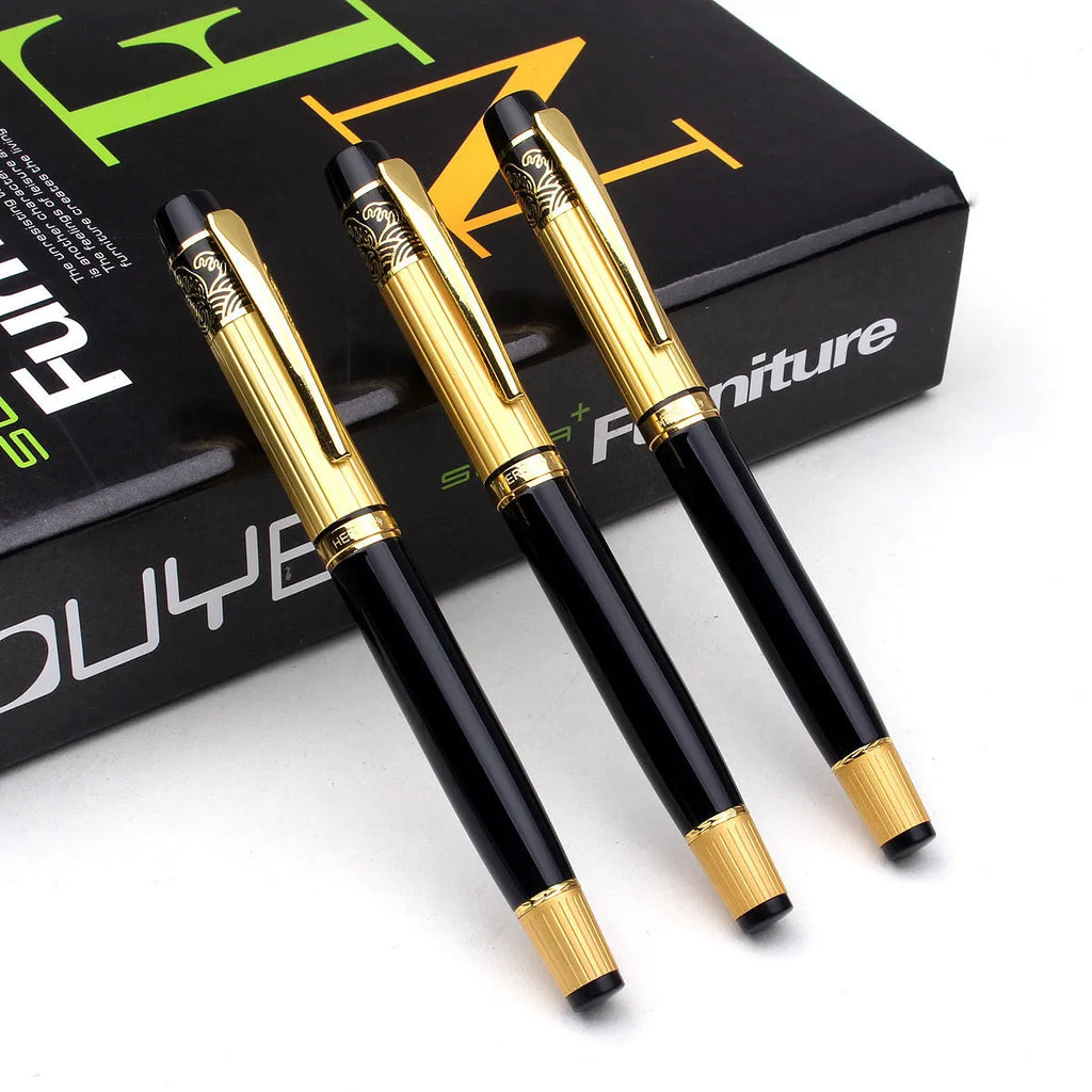 VITNAT metal ballpoint pen with hollow pattern body and black ink 0.5mm point for office and school use