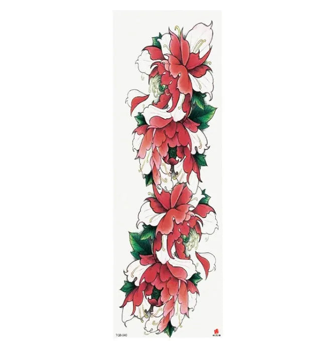 Full arm waterproof tattoo sticker 480x170mm with transfer process semi-manual production