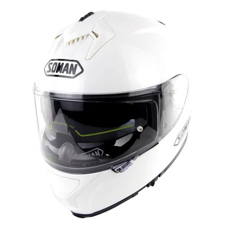 Motorcycle electric bicycle helmet with anti-fog double lens, ABS shell, unisex, available in multiple colours and sizes