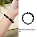 Men's S925 sterling silver snake bracelet with obsidian black hair crystal and retro zodiac design