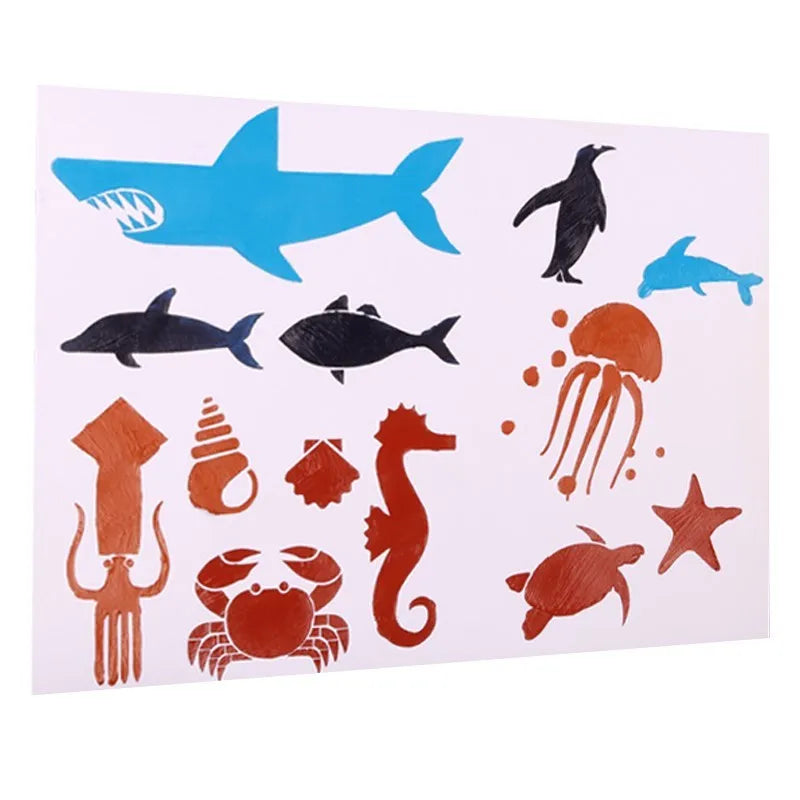 White plastic drawing stencil kit with reusable templates for art and craft designs