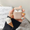 Silicone protective case for Apple AirPods 2 featuring a cylinder ice cream design.