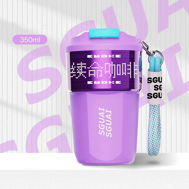316 stainless steel portable coffee cup with 50ml capacity in Japanese style, showing colour options.