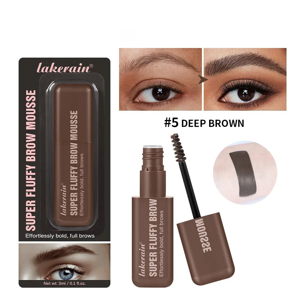 Eyebrow cream packaging showing six colour shade options for brow definition