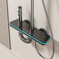 Digital display thermostatic shower head set with aluminium finish in concealed installation