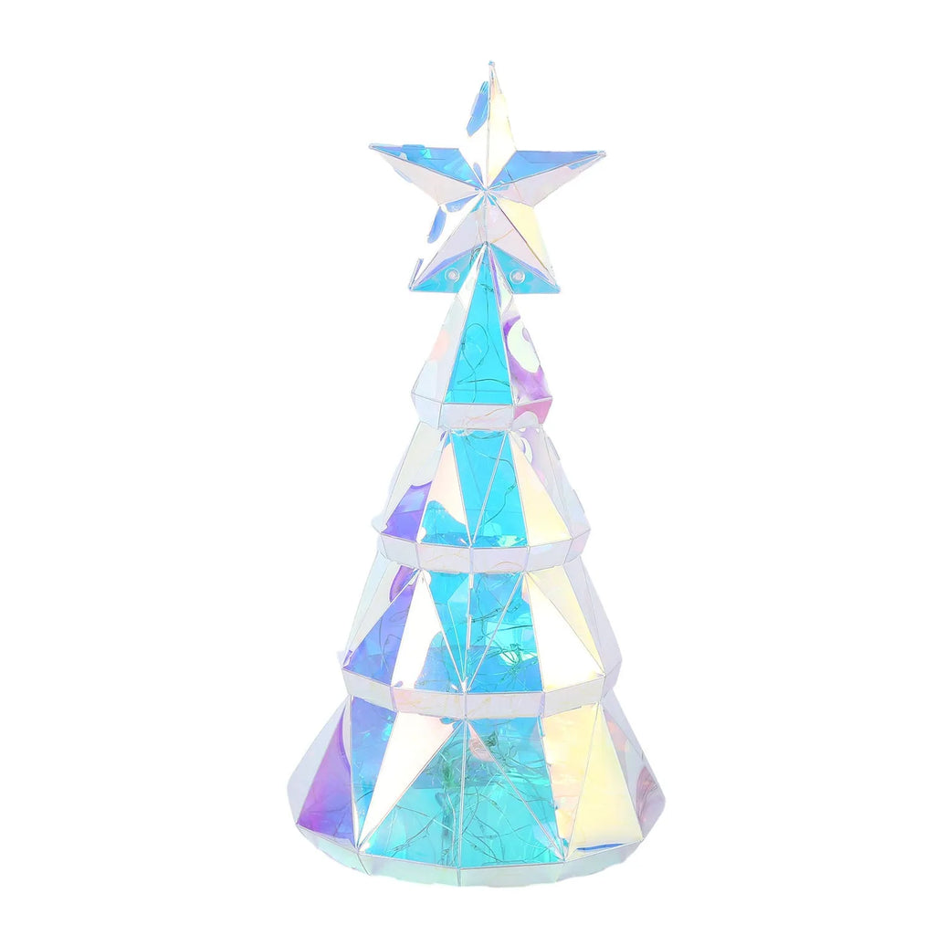 Colourful cartoon-style Christmas tree light made of PET, dimensions 14.5 by 4.8 by 20cm.