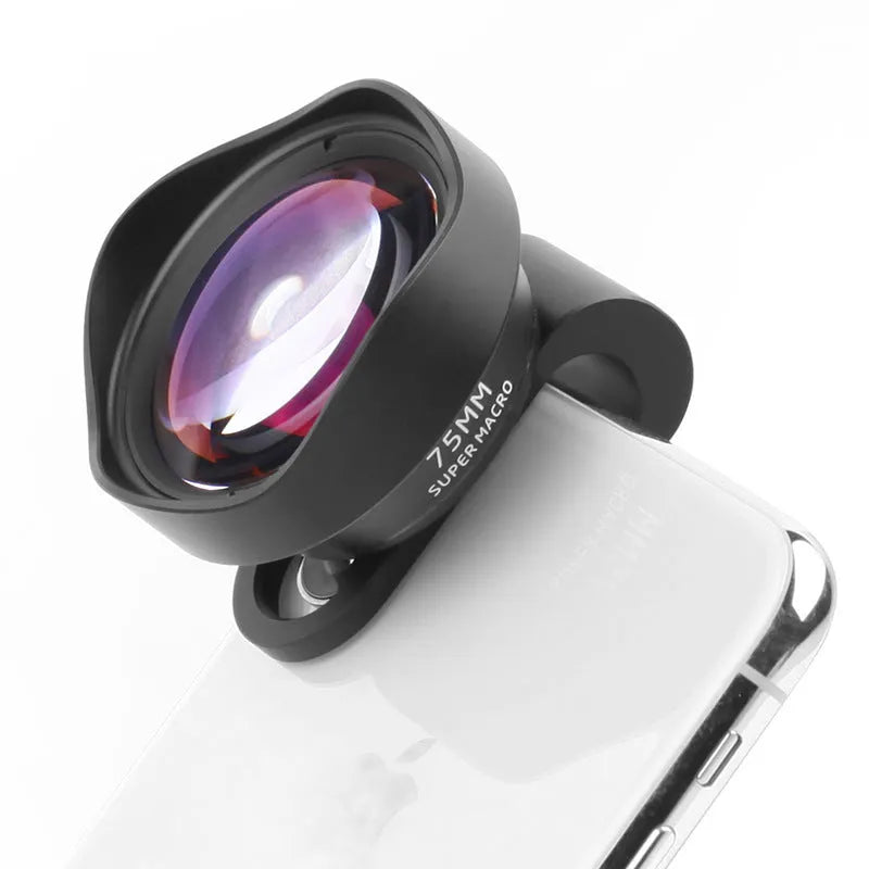 Universal mobile phone macro lens attachment with protective cover and storage bag