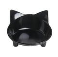 Shallow melamine cat bowl in white with a non-slip rubber base.