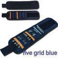 Magnetic wristband tool organiser with 15 grid pockets and adjustable Velcro strap in Oxford cloth