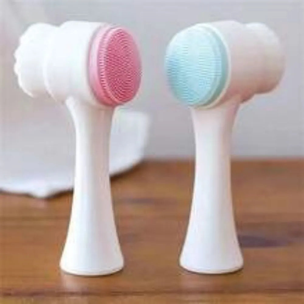 Blue and pink easy clean nylon pet paw brush grooming tool for dogs and cats