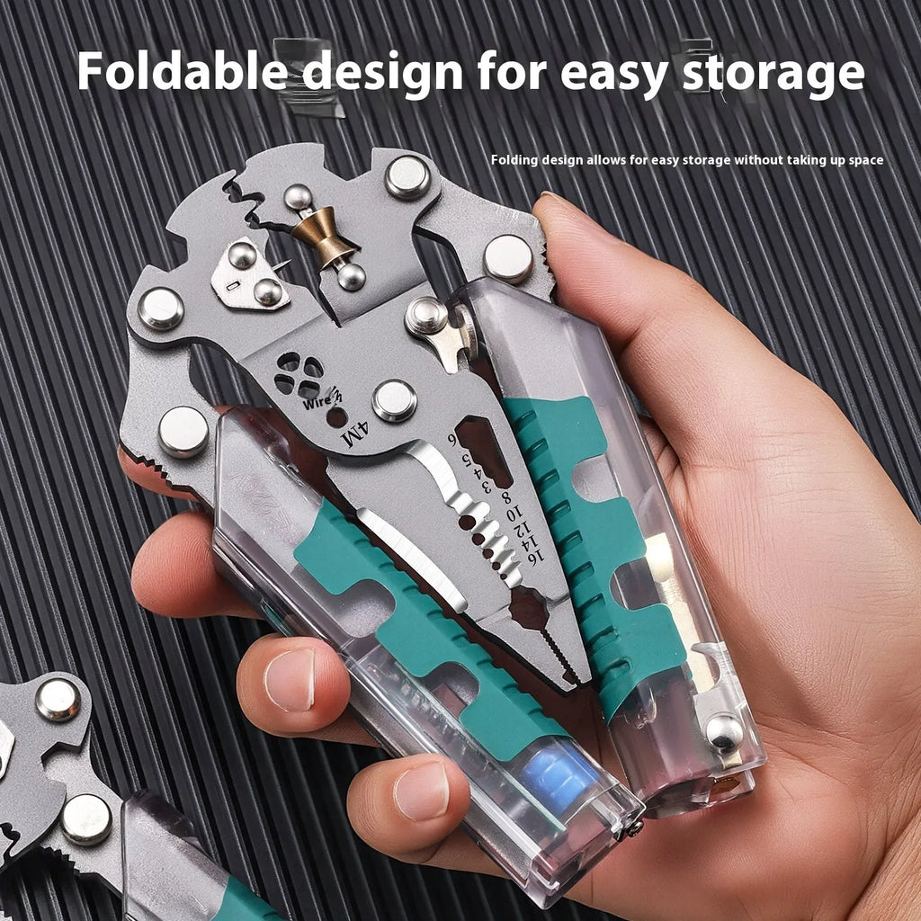 Electrician's pointed pliers and wire stripper with rust prevention in 215mm or 225mm sizes
