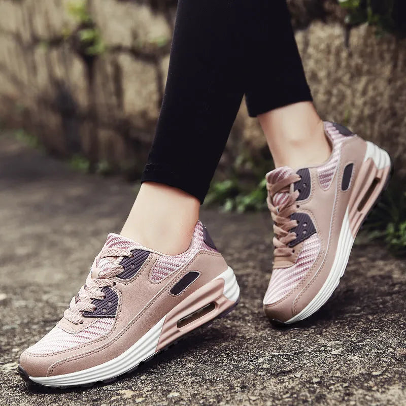 Women's beige orange casual shoes with a 3.5cm block heel, shown on a size chart.