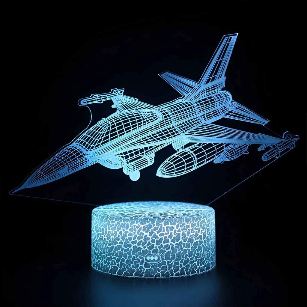 Cartoon airplane-shaped LED night light with touch switch and acrylic shade