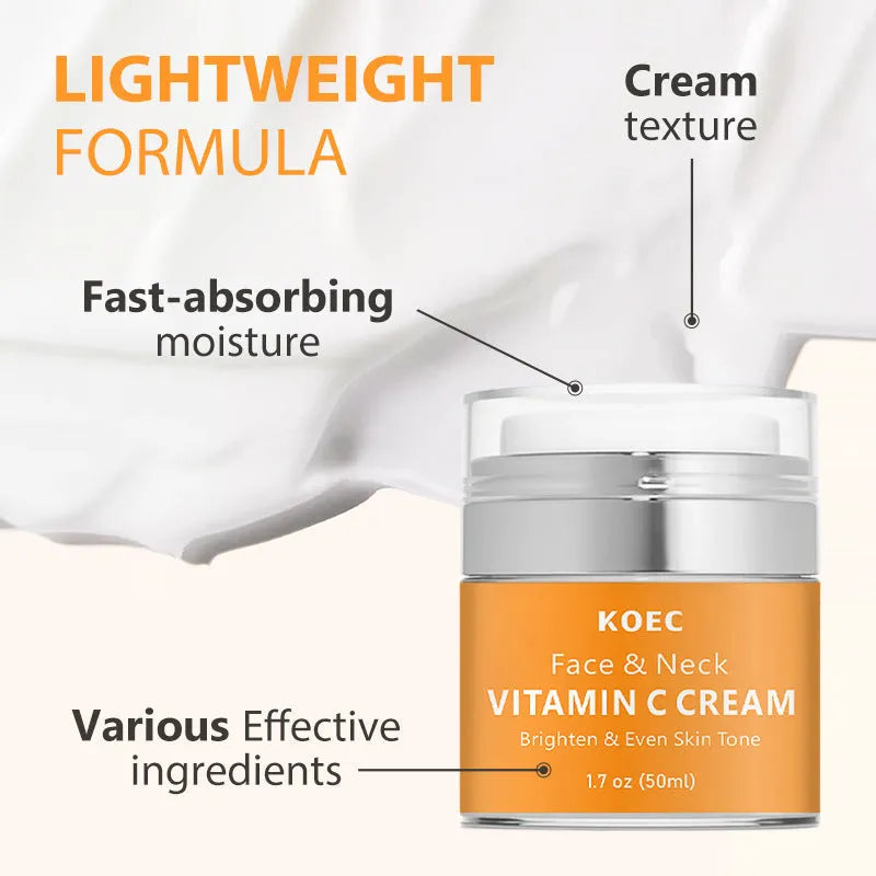 50g jar of retinol and vitamin C neck cream for light lines with English packaging