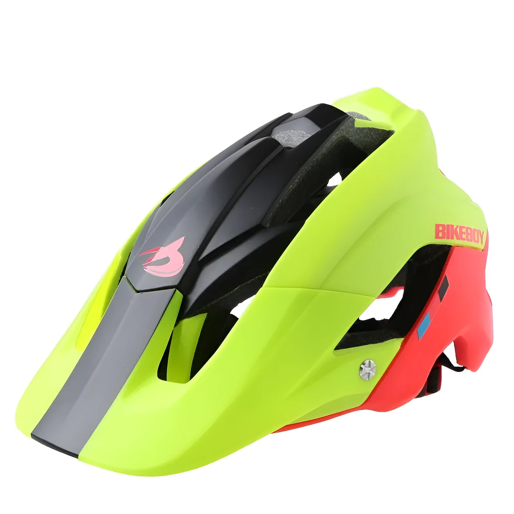 Adult mountain bike helmet in black colour with plain pattern PC EPS construction