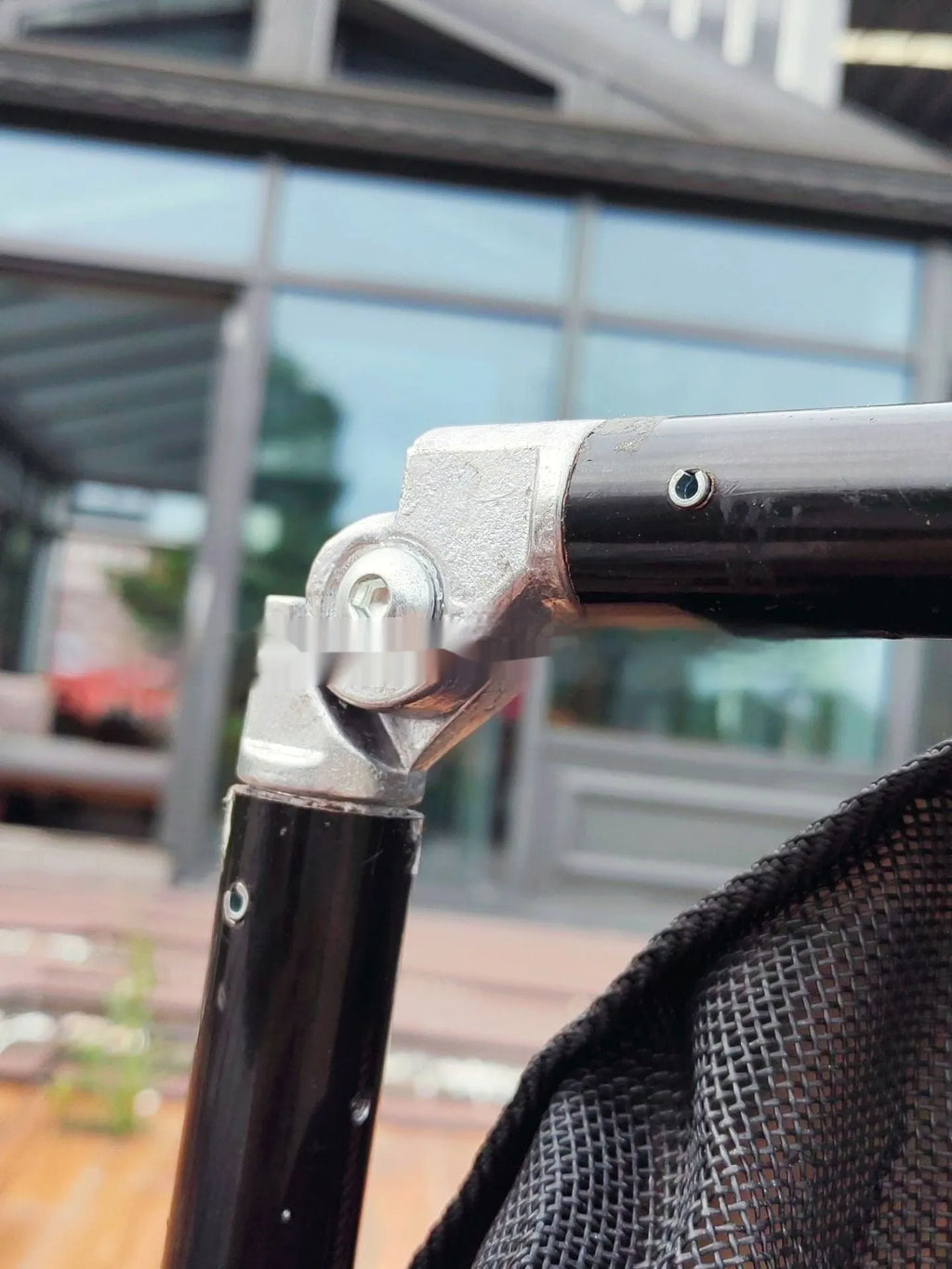 Black aluminium alloy foldable pet stretcher for large dog emergency rescue and transfer.