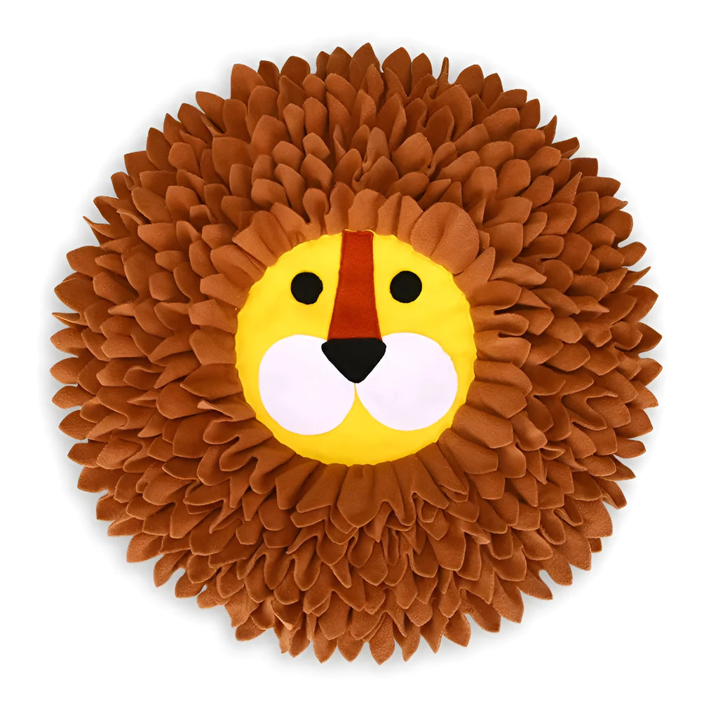Brown Yizhiwen textured pet sniffing pad measuring 33cm by 25cm for interactive feeding.