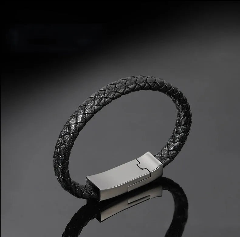 Bracelet cable Mini USB Micro USB single head brown double line 22.5cm with gift box