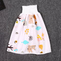 Pure cotton baby diaper skirt in dinosaur print, small size 0-4 years, with button fastening