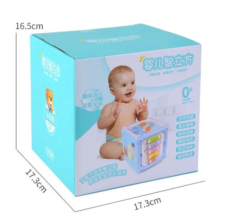 Building blocks cube drum baby early education toy with music and sound 15.5cm plastic toddlers