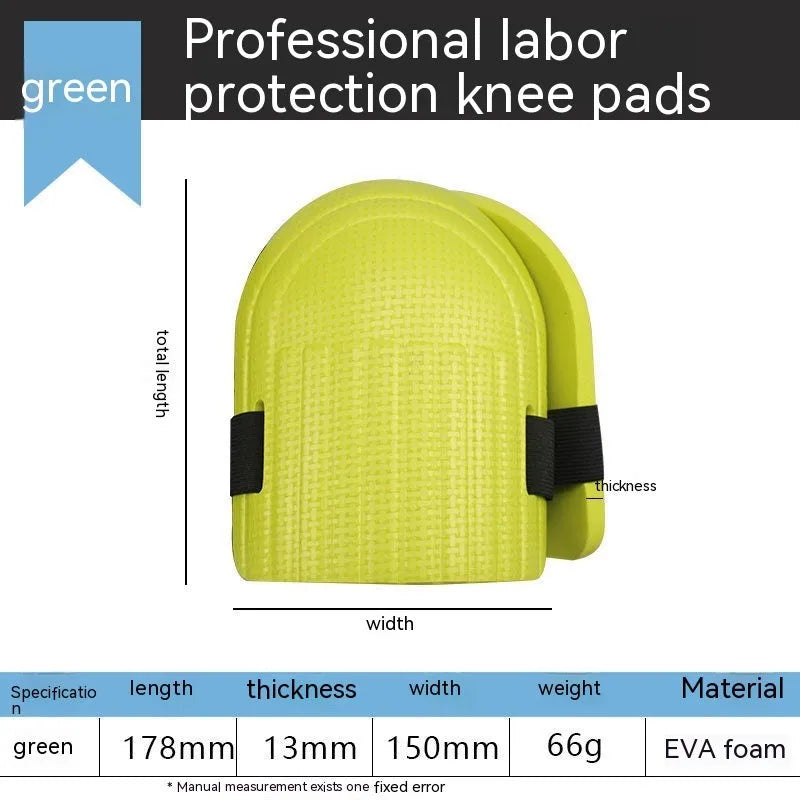 A pair of thick EVA foam kneepads in blue, designed for kneeling protection during auto repair or construction work.
