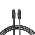 Black Toslink digital optical audio cable with square connectors, 2 metres long