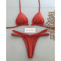 White floral two-piece bikini swimsuit for ladies, sizes S M L, polyester and nylon with spandex lining