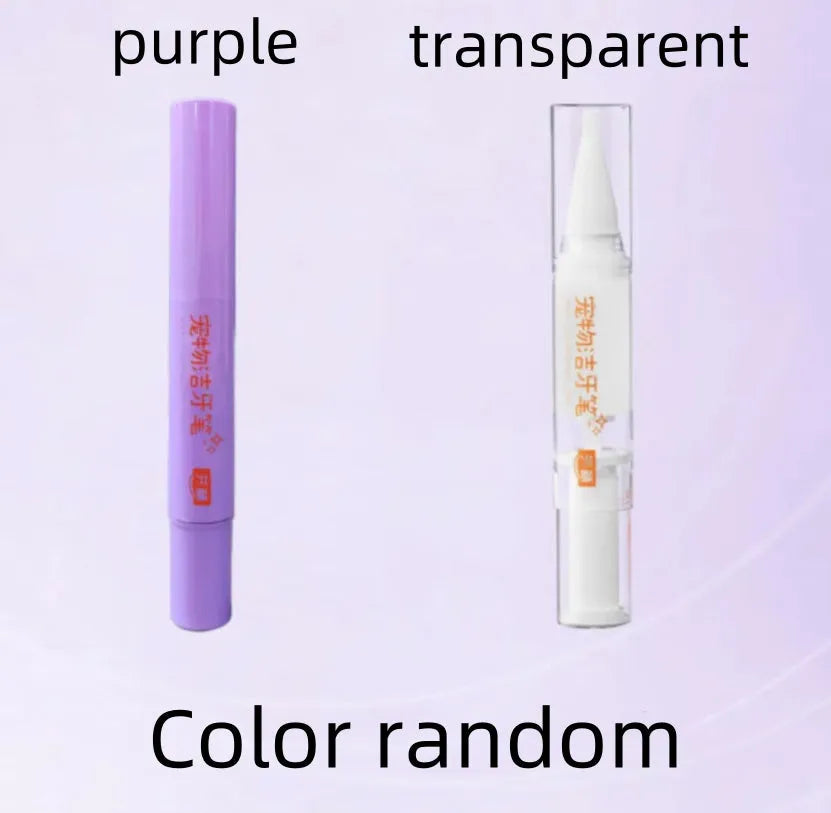 5ml pet toothbrush pen with integrated soft bristle applicator for dog and cat teeth cleaning.