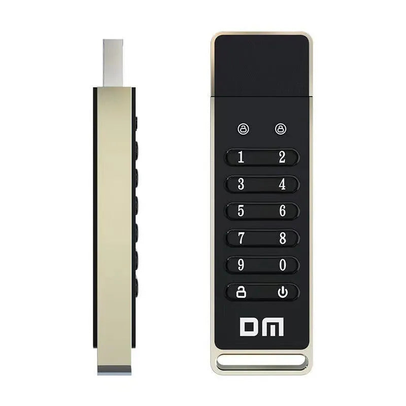 Metal fingerprint encrypted USB flash drive with 64GB capacity and USB 3.0 interface