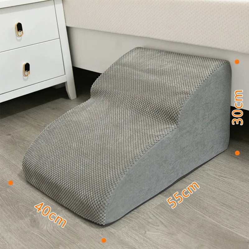 Small dog cat ladder in velvet or corduroy, 30cm to 50cm heights, for bed and sofa access.
