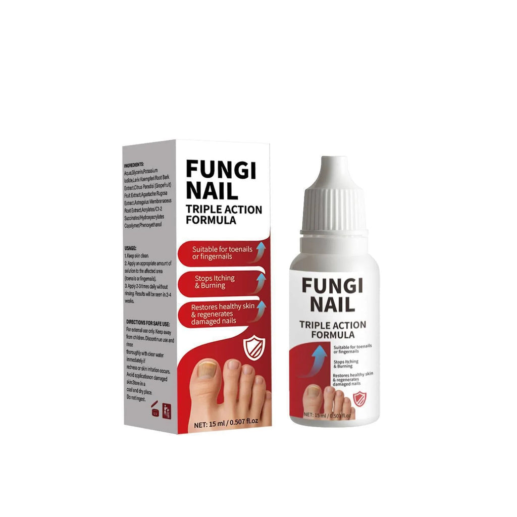 15ml bottle of anti-fungal nail repair solution with applicator brush for brittle nail care