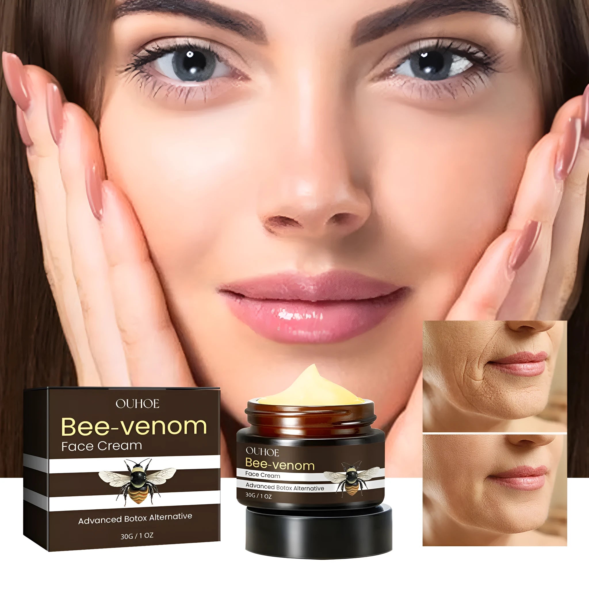 OUHOE Bee Firming Cream 30g hydrating nourishing facial cream container