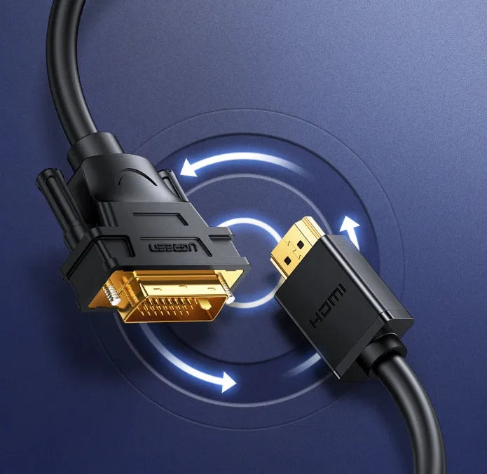 HDMI laptop to projector adapter cable in green package with length options shown