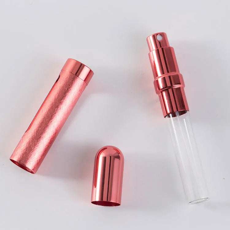 12ml aluminium travel perfume bottle in six colour options showing slim 115mm design.