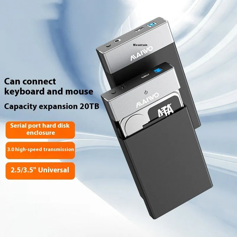 3.5 inch USB 3.0 SATA hard disk enclosure with sliding cover in black silver colour variant