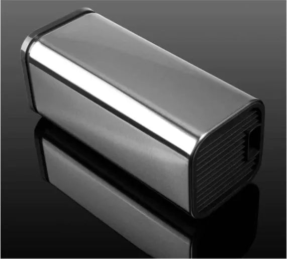 Black and white multifunctional kitchen tool holder with detachable bottom for storing knives and cutlery.