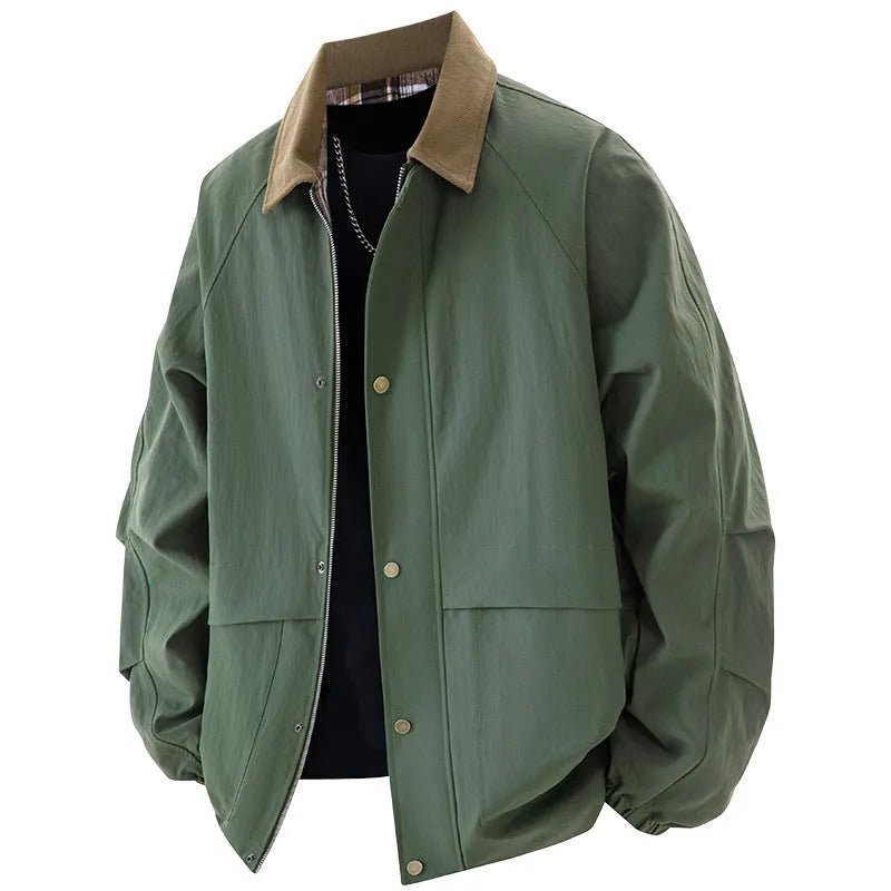 Men's plus size loose jacket polyester solid colour lapel collar sizes L-9XL