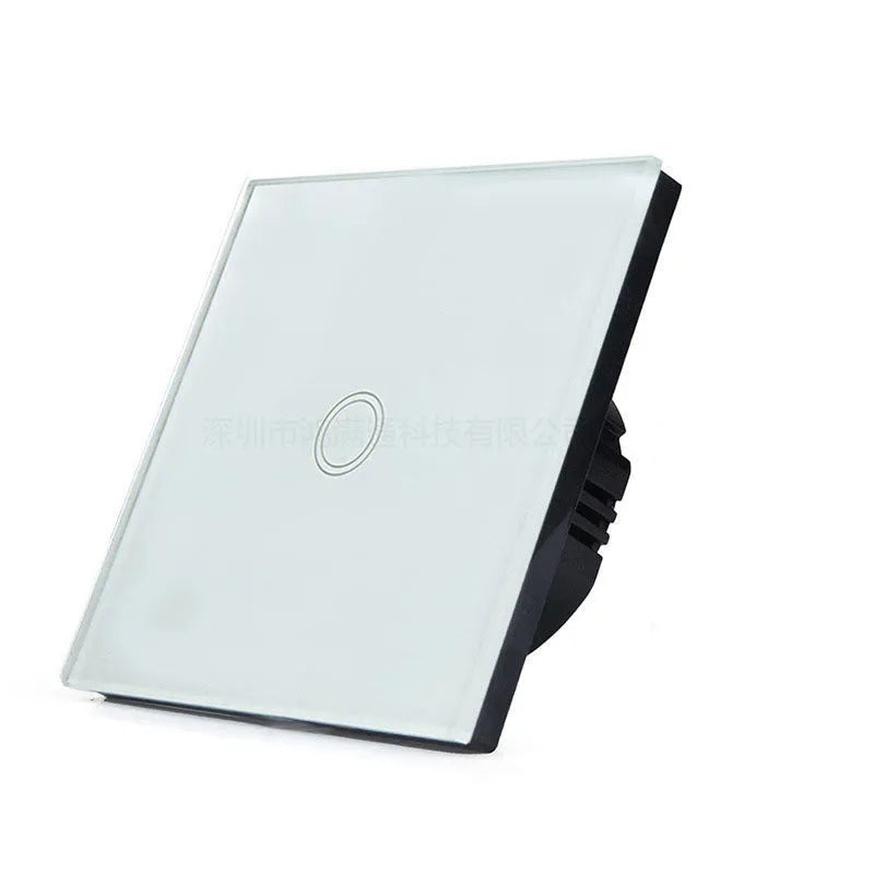 86mm tempered glass touch light switch in black, golden, or white colour options